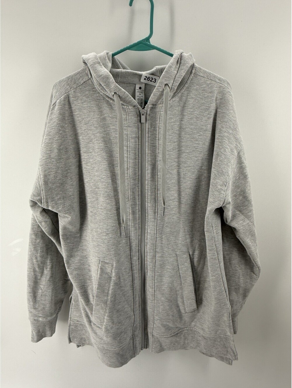 Yogalicious Hooded Full Zip Jacket Womens Medium Grey Activewear